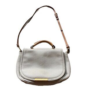 Marc by Marc Jacobs Classic Natasha Crossbody Bag White Cream Pebbled Leather
